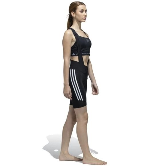 Adidas The Bib Padded Cycling Shorts Black White Women's Medium Breathable Strap - Picture 9 of 15